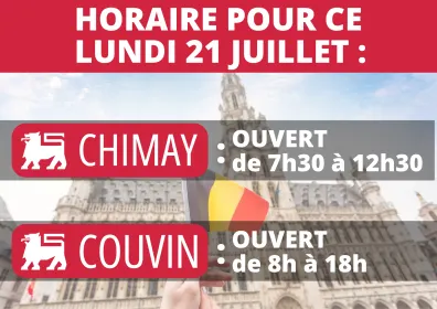 📢 INFO HORAIRES – LUNDI 21 Juillet 📢